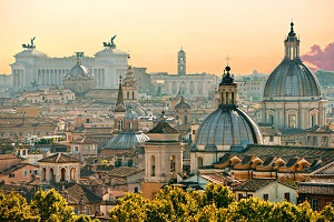 The rooftops of Rome Italy